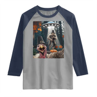 Thanksgiving Funny Bigfoot Turkey Selfie Raglan Shirt - Wonder Print Shop