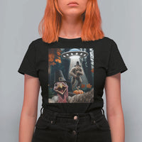 Thanksgiving Funny Bigfoot Turkey Selfie T Shirt For Women - Wonder Print Shop