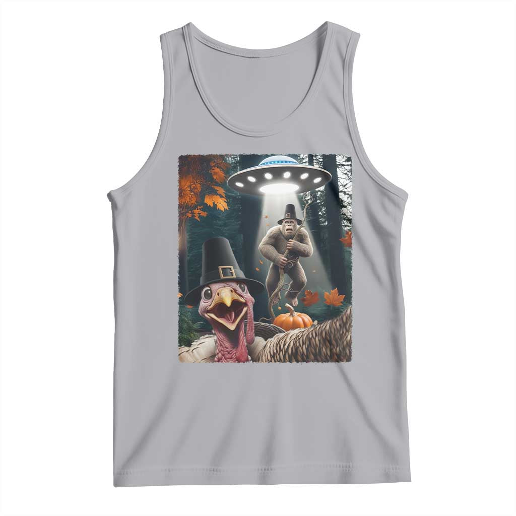 Thanksgiving Funny Bigfoot Turkey Selfie Tank Top - Wonder Print Shop