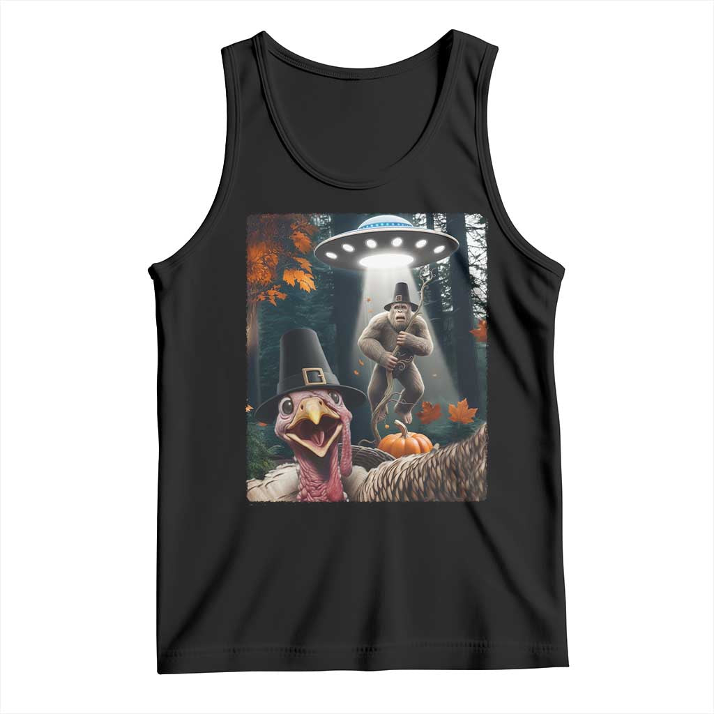 Thanksgiving Funny Bigfoot Turkey Selfie Tank Top - Wonder Print Shop