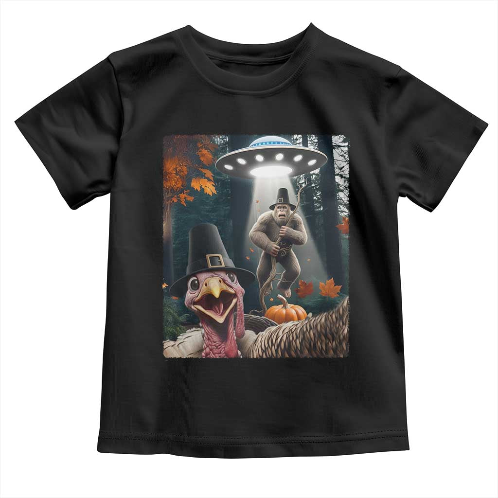 Thanksgiving Funny Bigfoot Turkey Selfie Toddler T Shirt - Wonder Print Shop