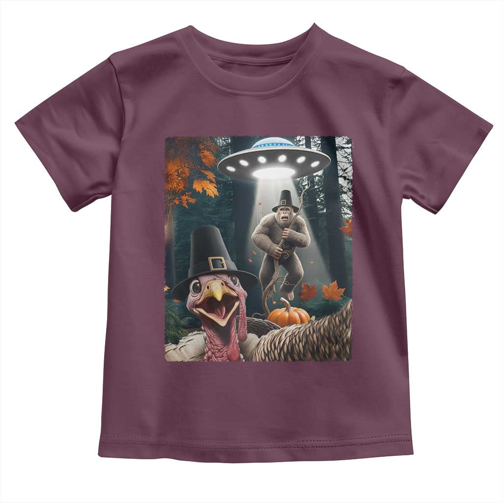 Thanksgiving Funny Bigfoot Turkey Selfie Toddler T Shirt - Wonder Print Shop