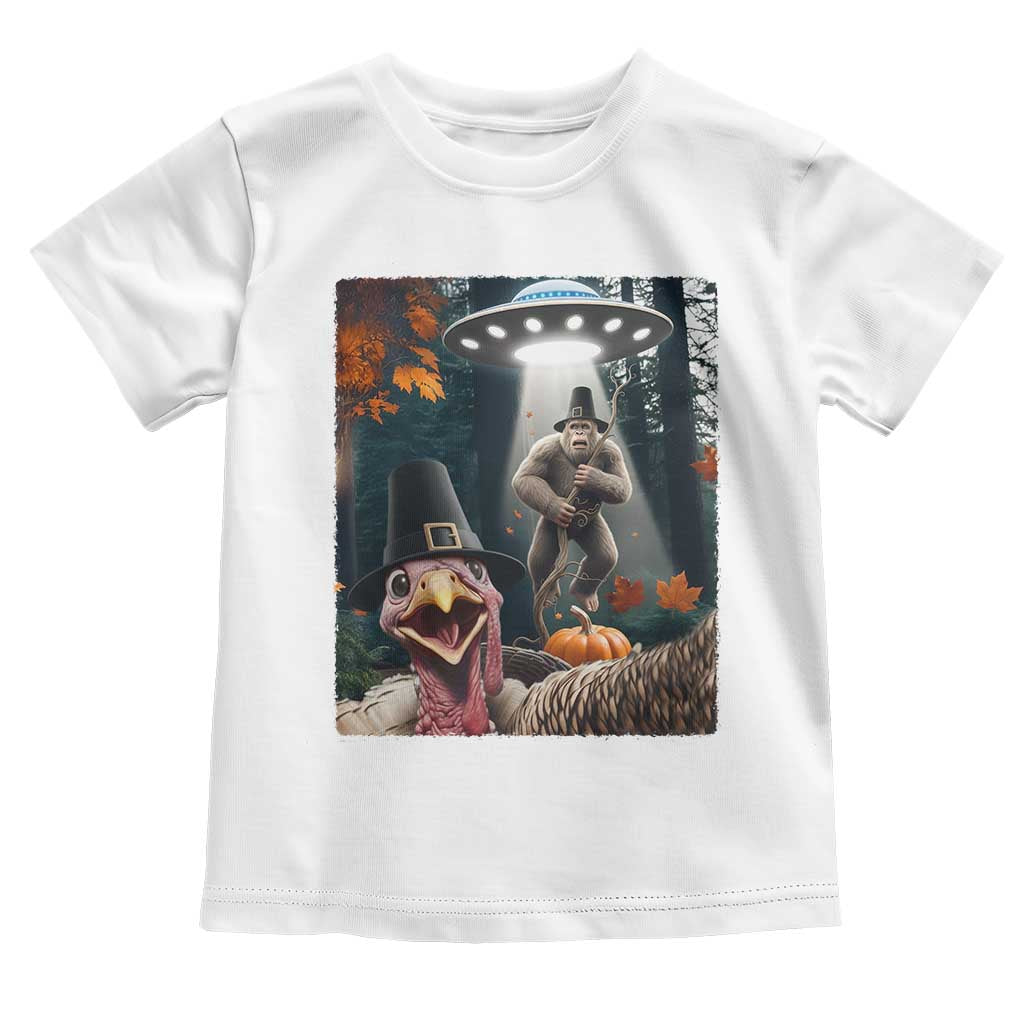 Thanksgiving Funny Bigfoot Turkey Selfie Toddler T Shirt - Wonder Print Shop