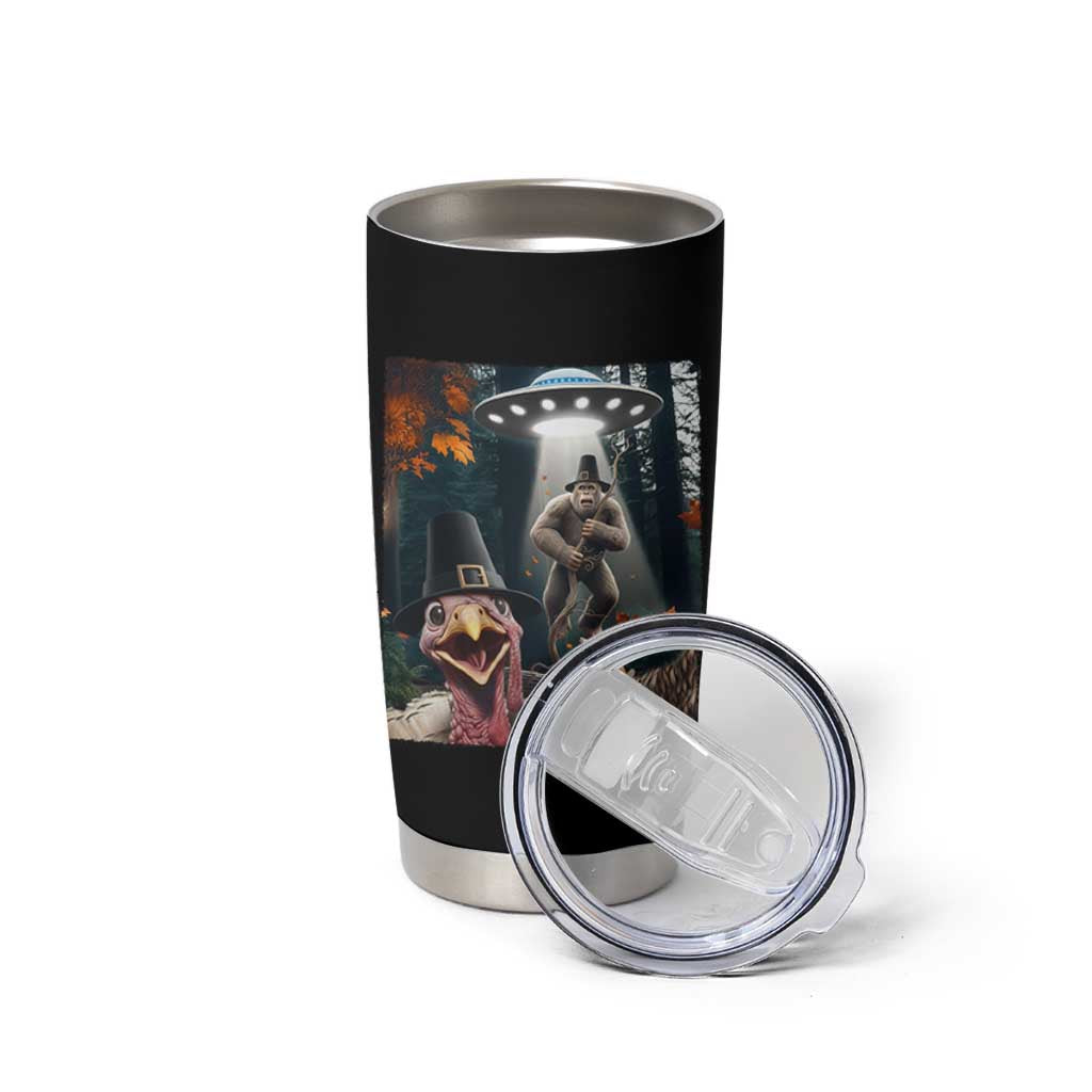 Thanksgiving Funny Bigfoot Turkey Selfie Tumbler Cup - Wonder Print Shop