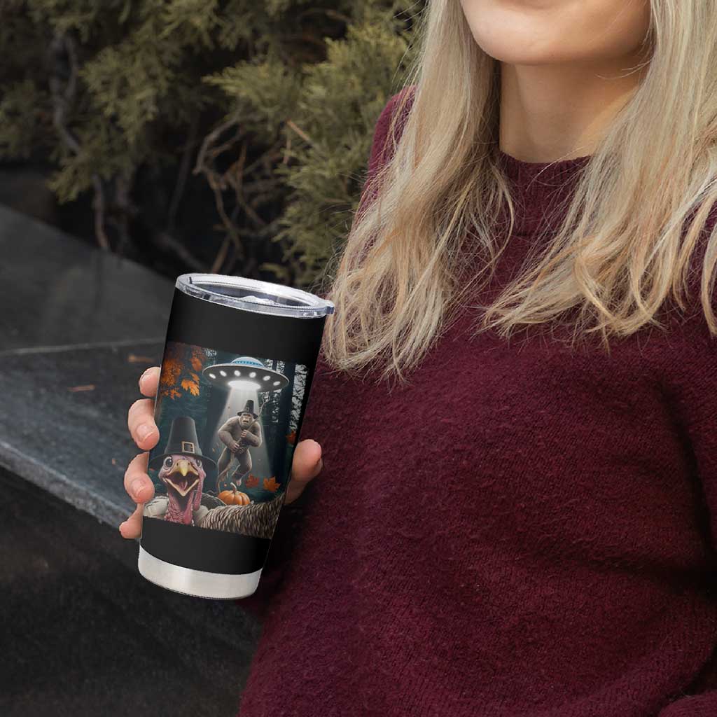 Thanksgiving Funny Bigfoot Turkey Selfie Tumbler Cup - Wonder Print Shop