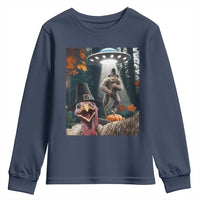 Thanksgiving Funny Bigfoot Turkey Selfie Youth Sweatshirt - Wonder Print Shop