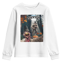 Thanksgiving Funny Bigfoot Turkey Selfie Youth Sweatshirt - Wonder Print Shop