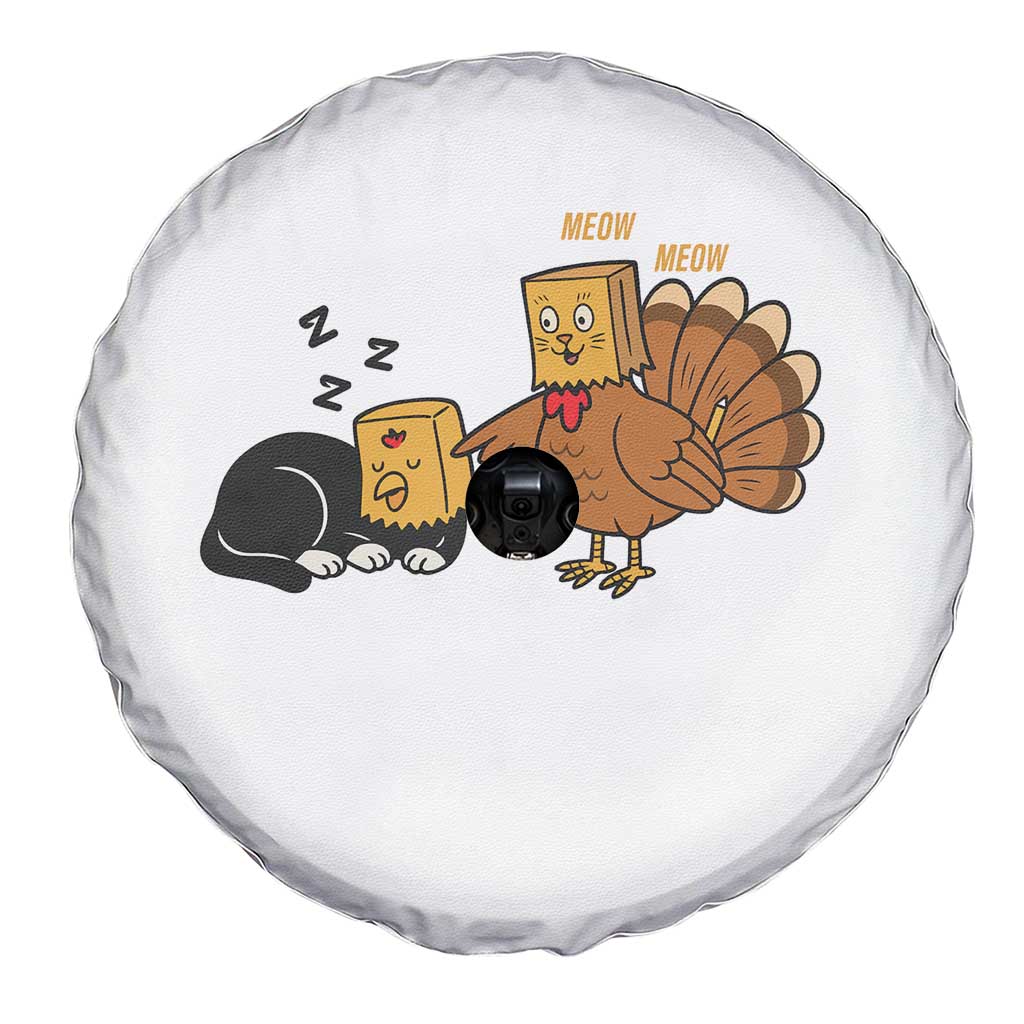 Funny Thanksgiving Spare Tire Cover Turkey Fake Cat Meow - Wonder Print Shop