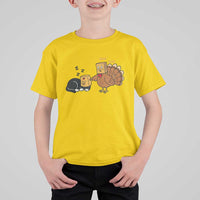Funny Thanksgiving T Shirt For Kid Turkey Fake Cat Meow - Wonder Print Shop