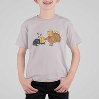 Funny Thanksgiving T Shirt For Kid Turkey Fake Cat Meow - Wonder Print Shop