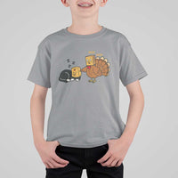 Funny Thanksgiving T Shirt For Kid Turkey Fake Cat Meow - Wonder Print Shop