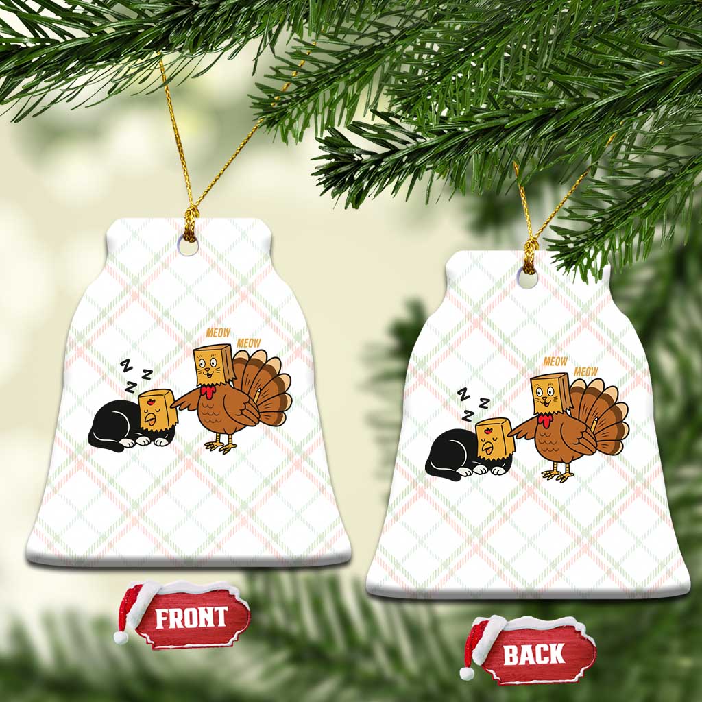Funny Thanksgiving Ceramic Ornament Turkey Fake Cat Meow - Wonder Print Shop