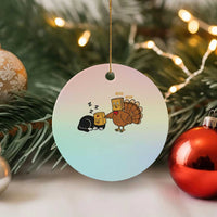 Funny Thanksgiving Ceramic Ornament Turkey Fake Cat Meow - Wonder Print Shop
