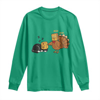 Funny Thanksgiving Long Sleeve Shirt Turkey Fake Cat Meow - Wonder Print Shop