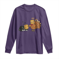 Funny Thanksgiving Long Sleeve Shirt Turkey Fake Cat Meow - Wonder Print Shop