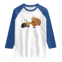 Funny Thanksgiving Raglan Shirt Turkey Fake Cat Meow - Wonder Print Shop