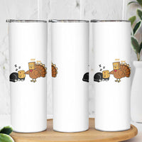 Funny Thanksgiving Skinny Tumbler Turkey Fake Cat Meow - Wonder Print Shop