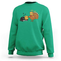 Funny Thanksgiving Sweatshirt Turkey Fake Cat Meow - Wonder Print Shop