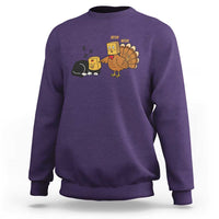 Funny Thanksgiving Sweatshirt Turkey Fake Cat Meow - Wonder Print Shop
