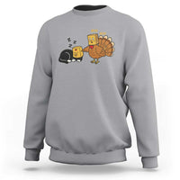 Funny Thanksgiving Sweatshirt Turkey Fake Cat Meow - Wonder Print Shop