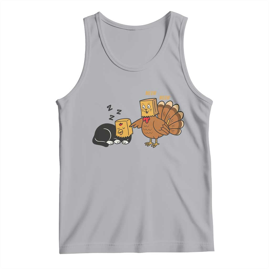 Funny Thanksgiving Tank Top Turkey Fake Cat Meow - Wonder Print Shop