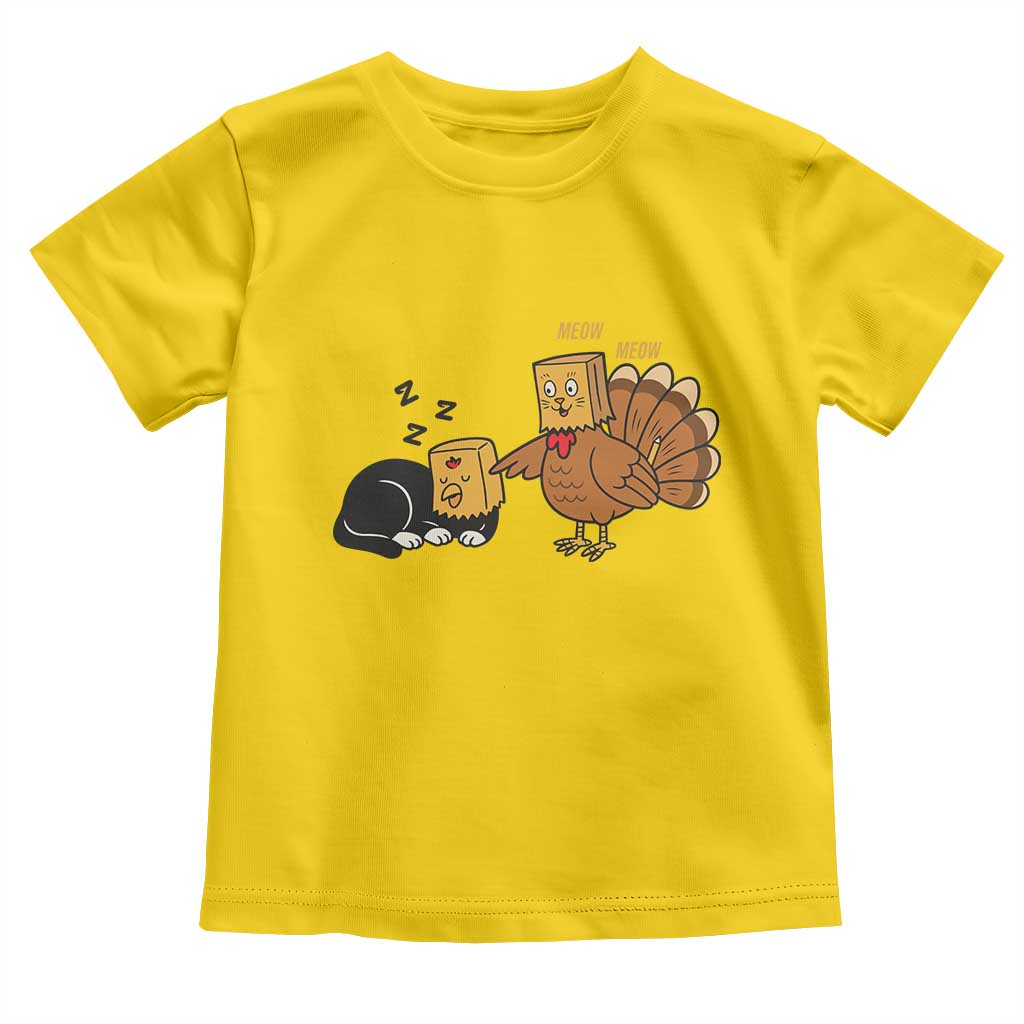 Funny Thanksgiving Toddler T Shirt Turkey Fake Cat Meow - Wonder Print Shop