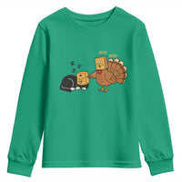 Funny Thanksgiving Youth Sweatshirt Turkey Fake Cat Meow - Wonder Print Shop
