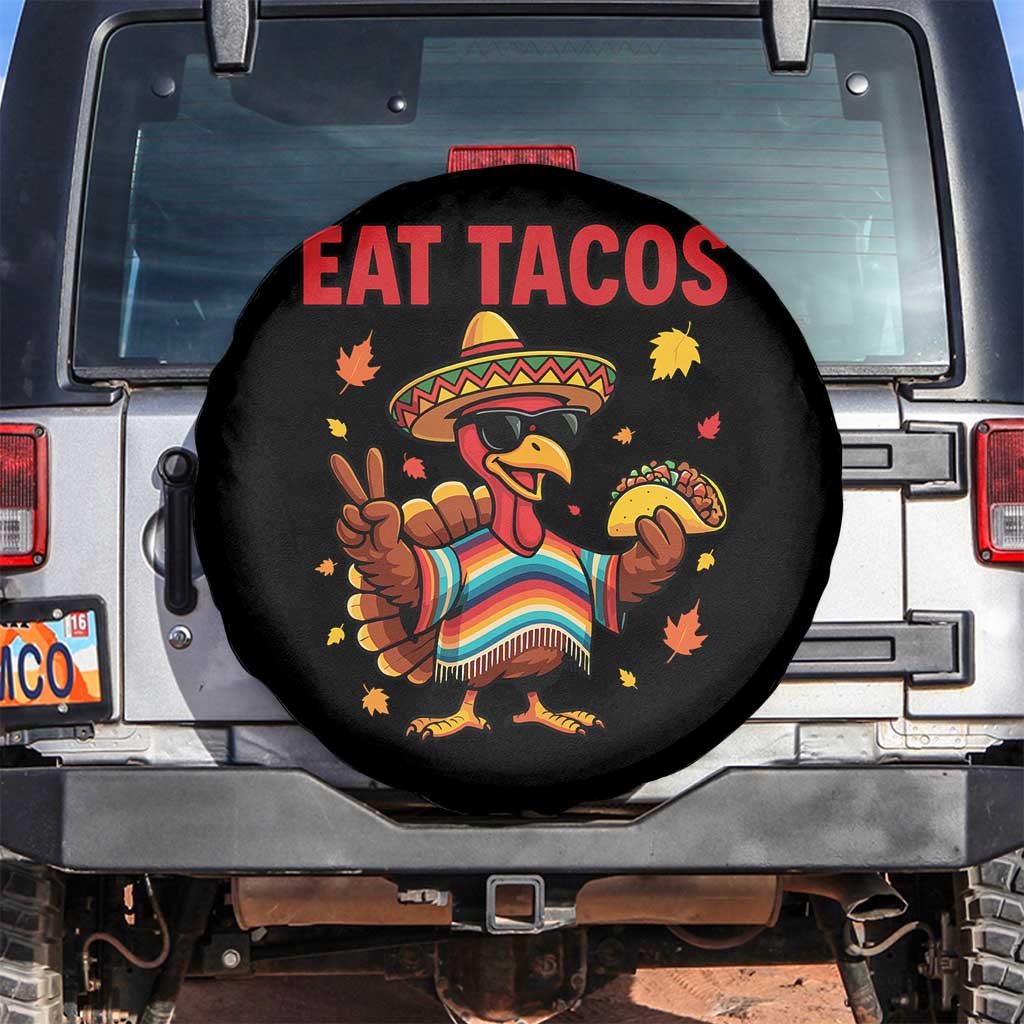 Funny Turkey Thanksgiving Spare Tire Cover Eat Tacos - Wonder Print Shop