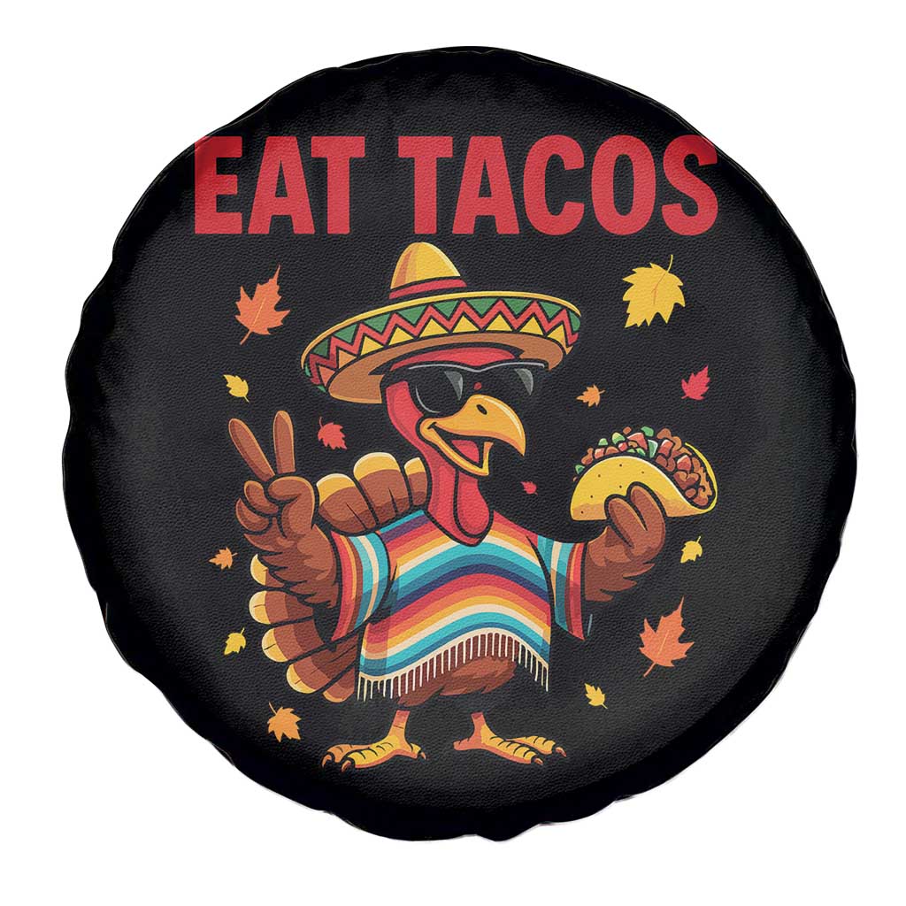Funny Turkey Thanksgiving Spare Tire Cover Eat Tacos - Wonder Print Shop