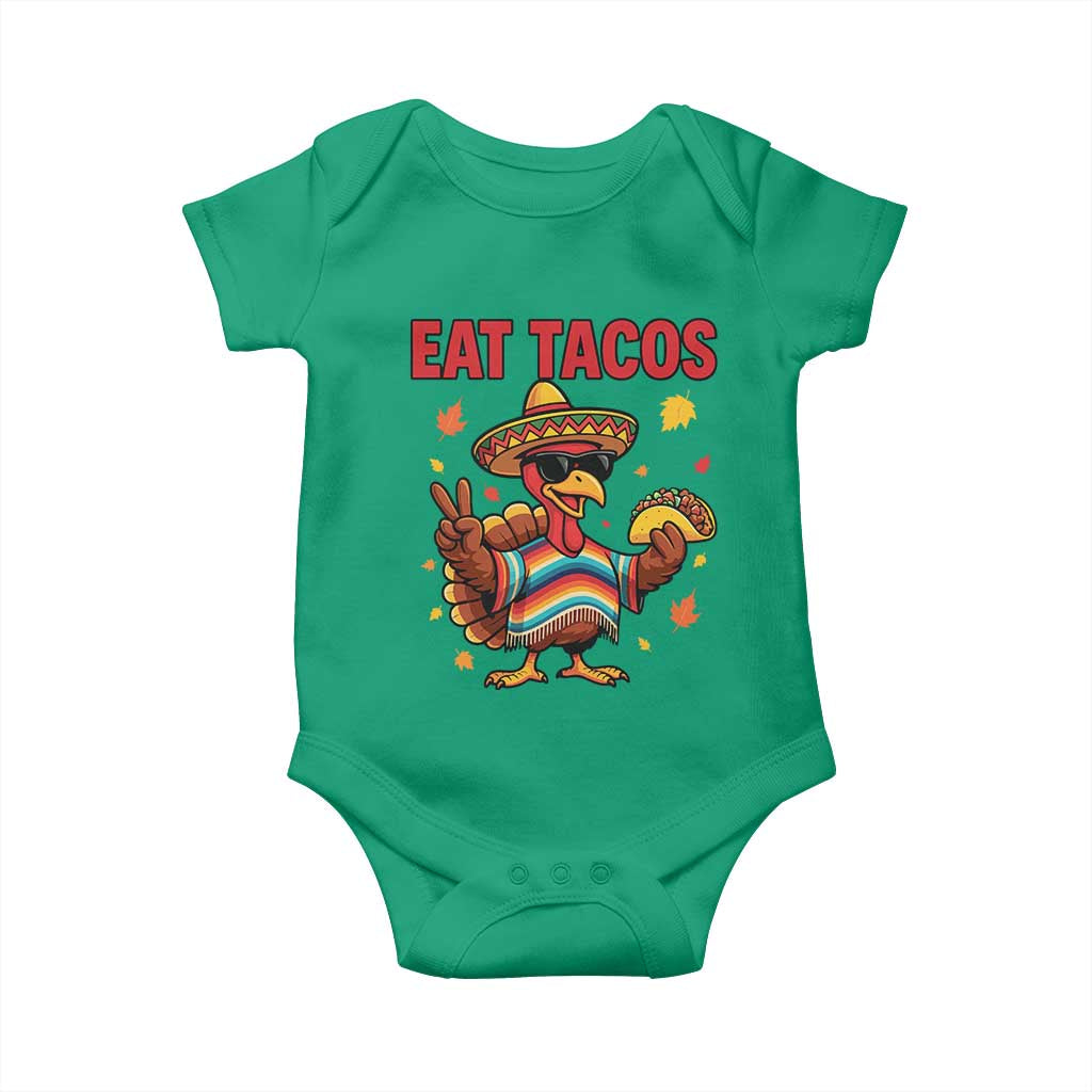 Funny Turkey Thanksgiving Baby Onesie Eat Tacos - Wonder Print Shop
