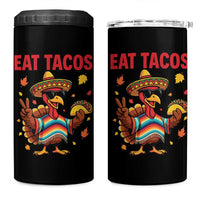 Funny Turkey Thanksgiving 4 in 1 Can Cooler Tumbler Eat Tacos - Wonder Print Shop