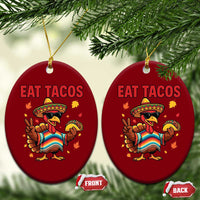 Funny Turkey Thanksgiving Ceramic Ornament Eat Tacos - Wonder Print Shop