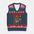 Funny Turkey Thanksgiving V-Neck Knit Sweater Vest Eat Tacos - Wonder Print Shop