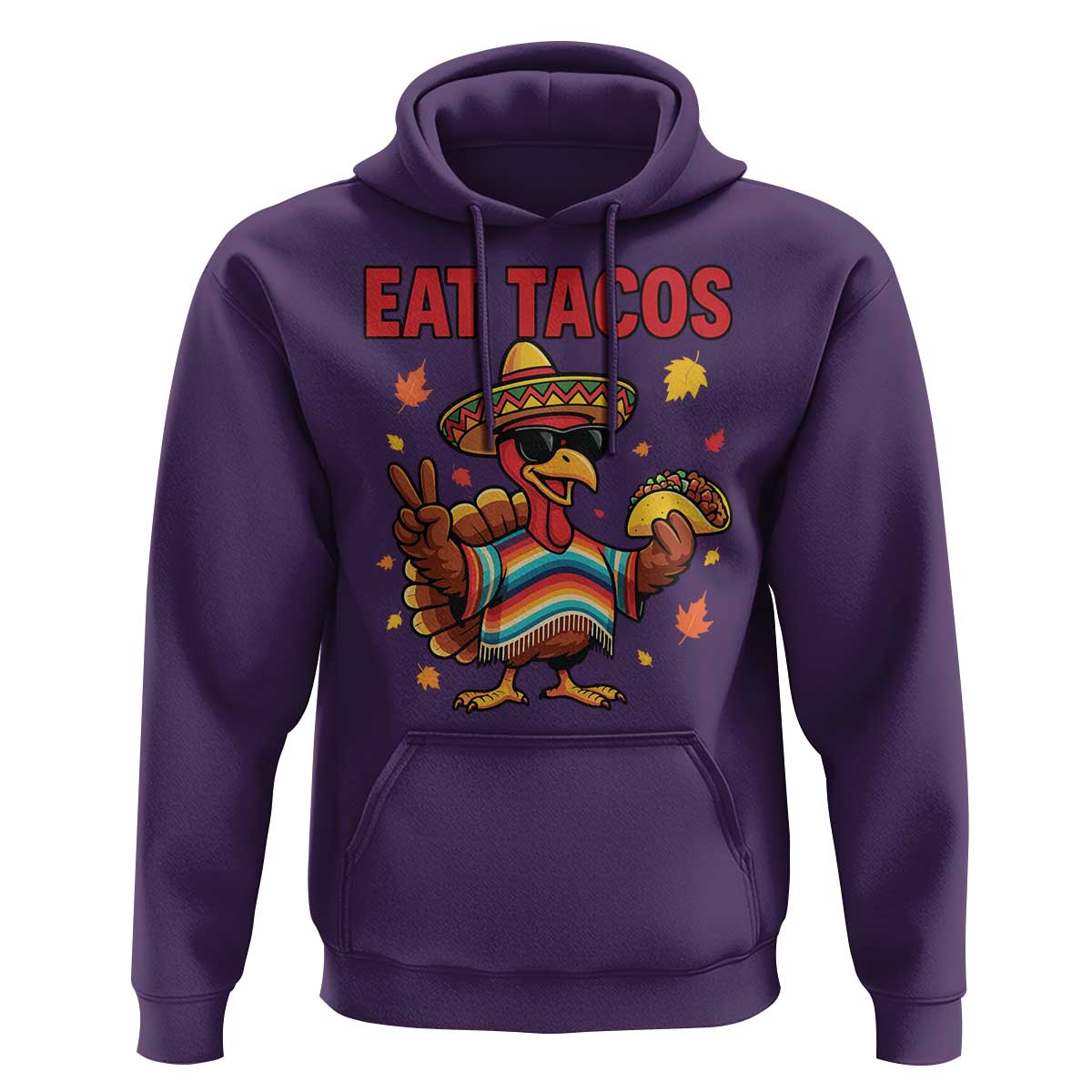 Funny Turkey Thanksgiving Hoodie Eat Tacos - Wonder Print Shop