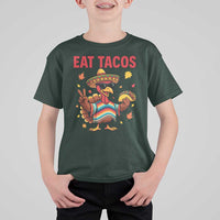 Funny Turkey Thanksgiving T Shirt For Kid Eat Tacos - Wonder Print Shop