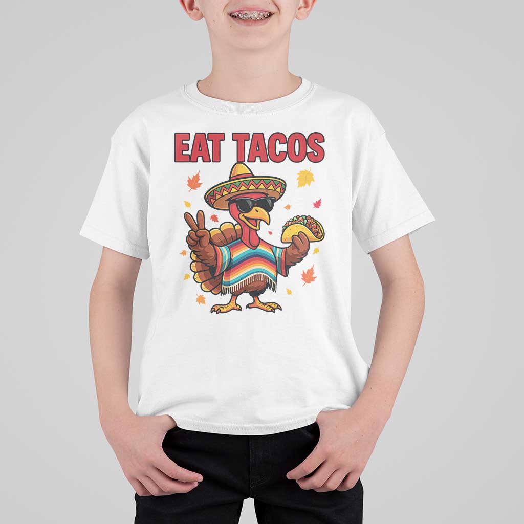 Funny Turkey Thanksgiving T Shirt For Kid Eat Tacos - Wonder Print Shop