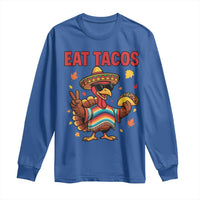 Funny Turkey Thanksgiving Long Sleeve Shirt Eat Tacos - Wonder Print Shop