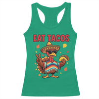 Funny Turkey Thanksgiving Racerback Tank Top Eat Tacos - Wonder Print Shop