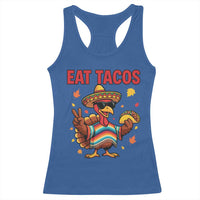 Funny Turkey Thanksgiving Racerback Tank Top Eat Tacos - Wonder Print Shop