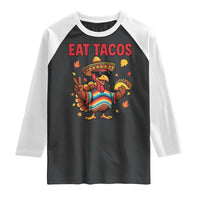 Funny Turkey Thanksgiving Raglan Shirt Eat Tacos - Wonder Print Shop