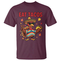 Funny Turkey Thanksgiving T Shirt Eat Tacos - Wonder Print Shop