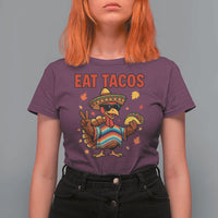 Funny Turkey Thanksgiving T Shirt For Women Eat Tacos - Wonder Print Shop