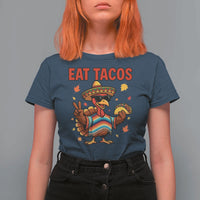 Funny Turkey Thanksgiving T Shirt For Women Eat Tacos - Wonder Print Shop