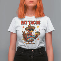 Funny Turkey Thanksgiving T Shirt For Women Eat Tacos - Wonder Print Shop