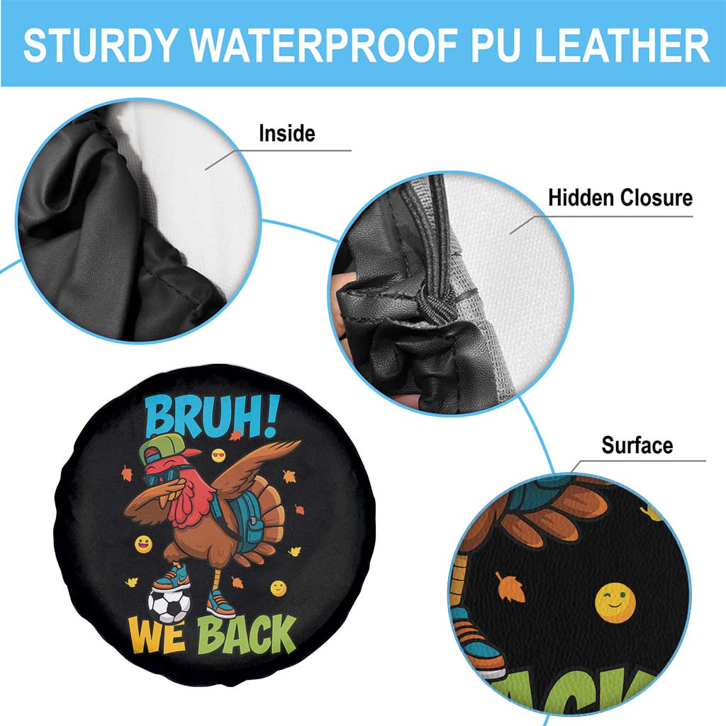 Funny Thanksgiving Turkey Spare Tire Cover Bruh We Back To School - Wonder Print Shop