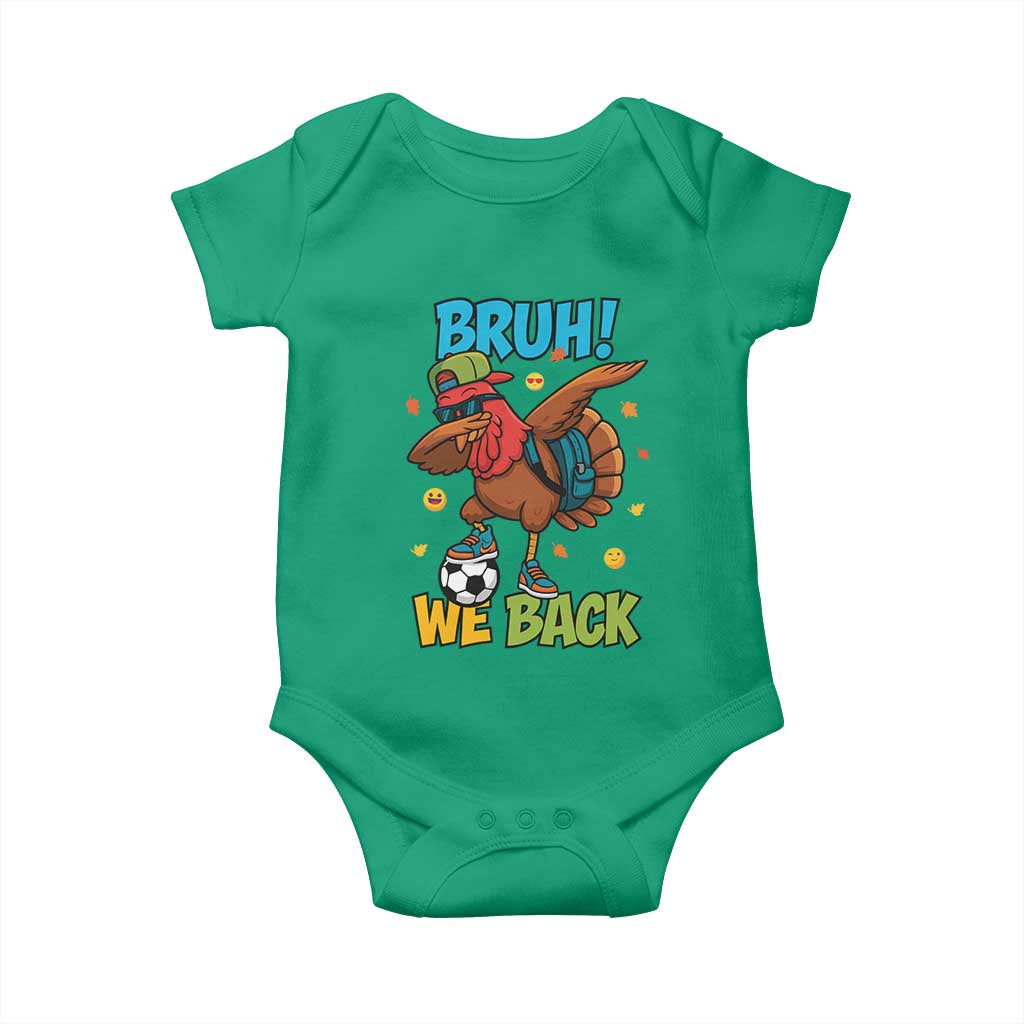 Funny Thanksgiving Turkey Baby Onesie Bruh We Back To School - Wonder Print Shop