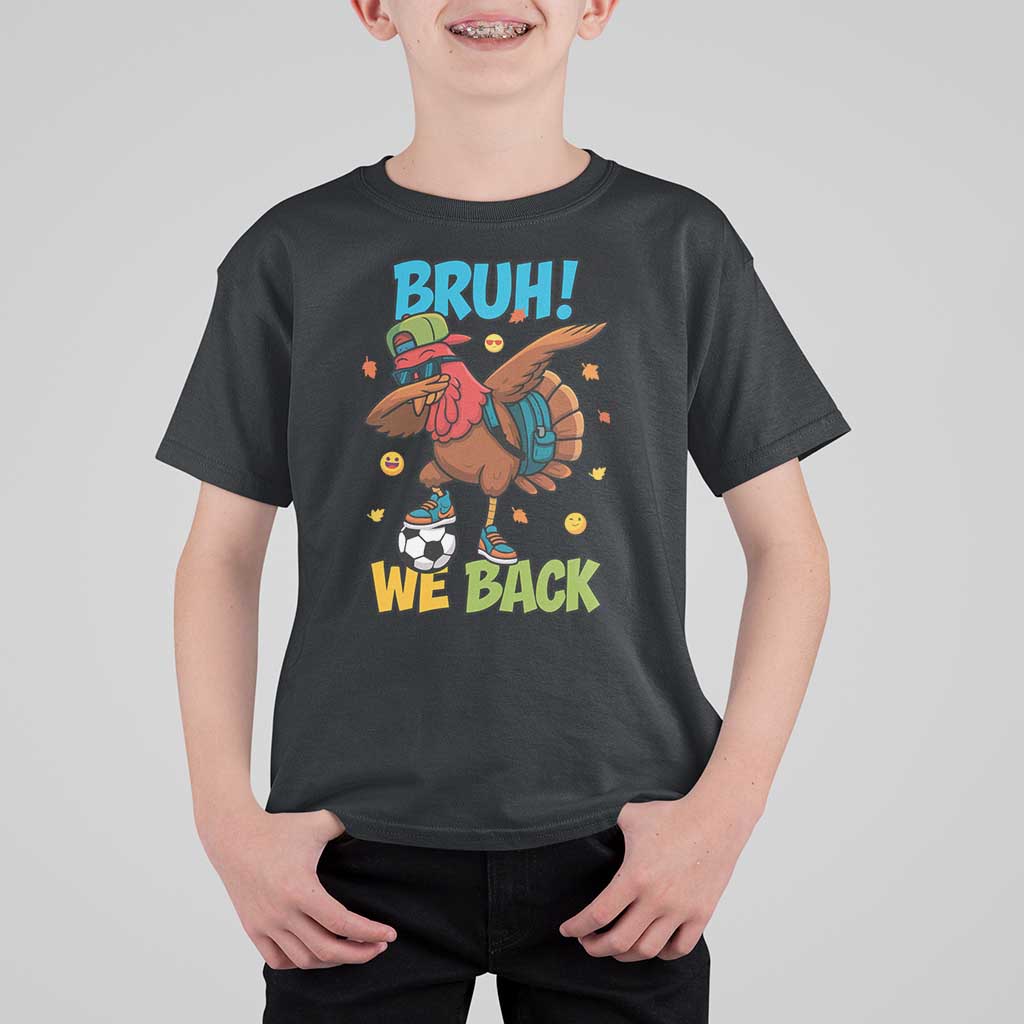 Funny Thanksgiving Turkey T Shirt For Kid Bruh We Back To School - Wonder Print Shop