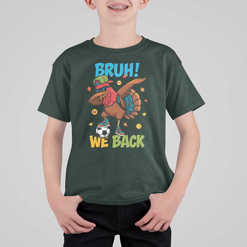 Funny Thanksgiving Turkey T Shirt For Kid Bruh We Back To School - Wonder Print Shop