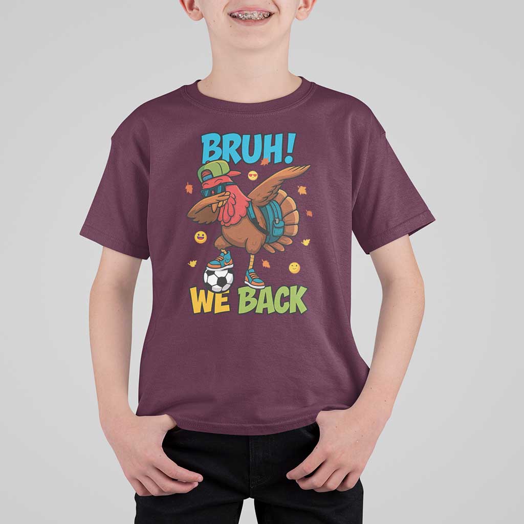 Funny Thanksgiving Turkey T Shirt For Kid Bruh We Back To School - Wonder Print Shop