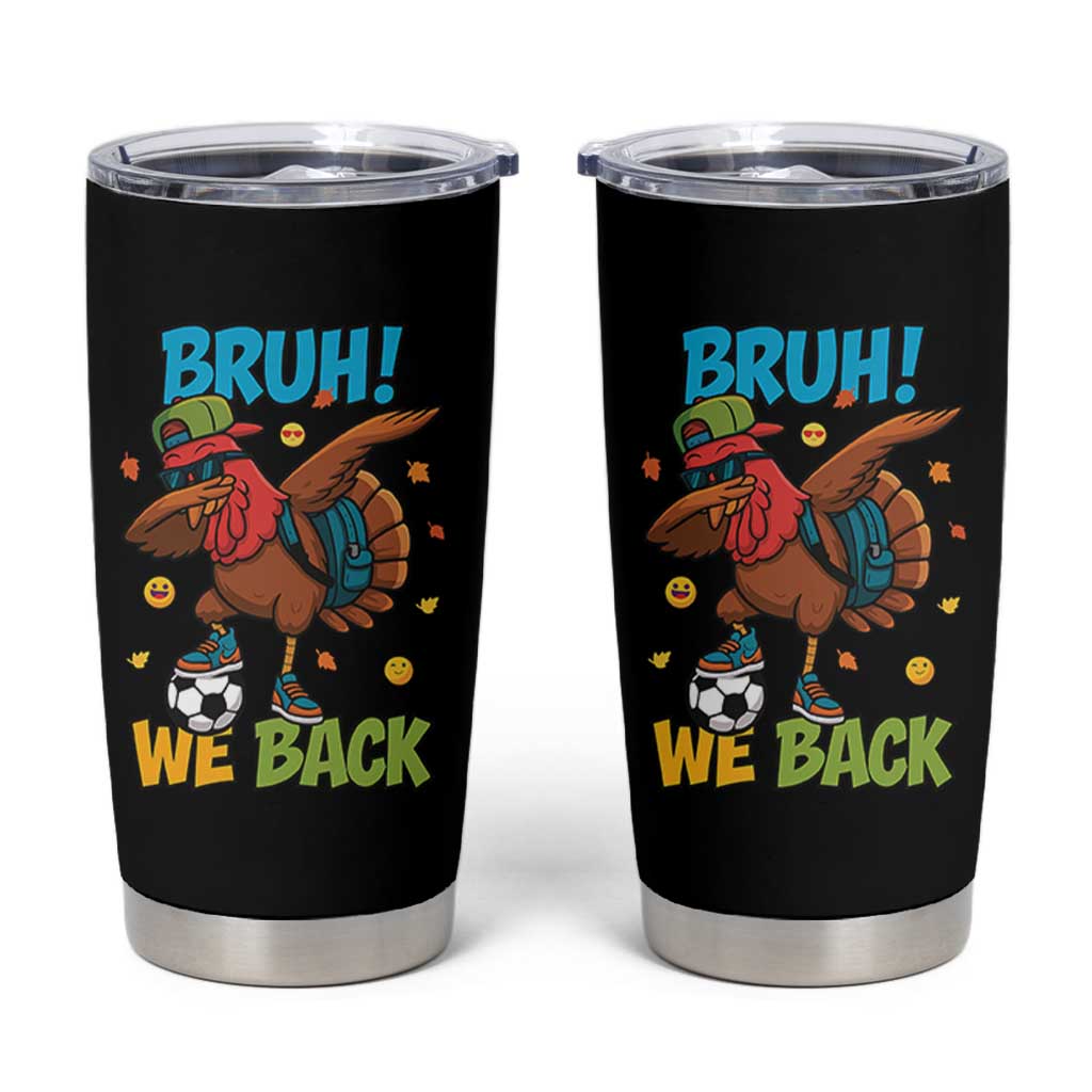 Funny Thanksgiving Turkey Tumbler Cup Bruh We Back To School - Wonder Print Shop